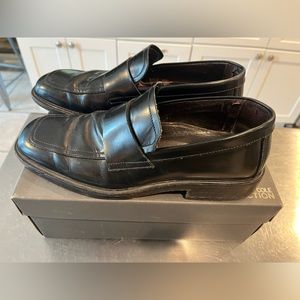 Mens Kenneth Cole Black Leather Dressy Slip On Loafers Size 9.5